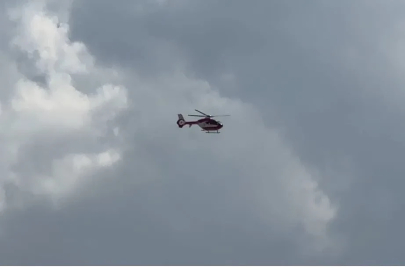Derecik’ten Yüksekova’ya helikopter ambulansla pnömoni hastası nakli

