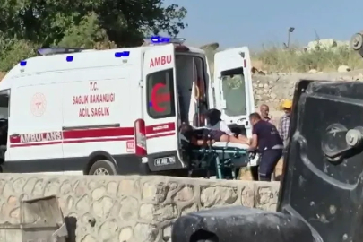 İş makinesinin camına kafasını çarpan operatör yaralandı
