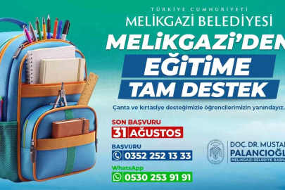 Melikgazi Belediyesi’nden öğrencilere kırtasiye desteği
