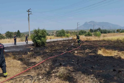 Datça’da kuru ot yangını büyümeden söndürüldü
