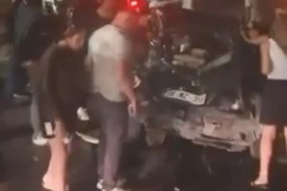 Astsubayları taşıyan otomobil bariyerlere çarptı: 3 yaralı
