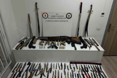 Canik’te silah ve mühimmat ele geçirildi
