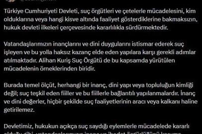 Bakan Gürlek: "İnanç ve dini değerler, hiçbir şekilde suç faaliyetlerinin aracı veya kalkanı haline getirilemez"
