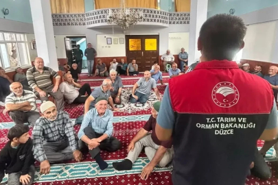 Yığılca’da çiftçilere tarımsal destek ve kahverengi kokarca bilgilendirmesi
