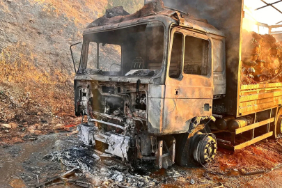 Seyir halindeki tır alevlere teslim oldu
