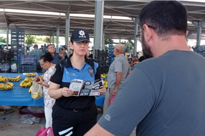 Polisten dolandırıcılık ve suçlara karşı bilgilendirme çalışması
