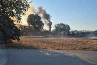 Bursa’da depo ve tarlalık alanda yangın
