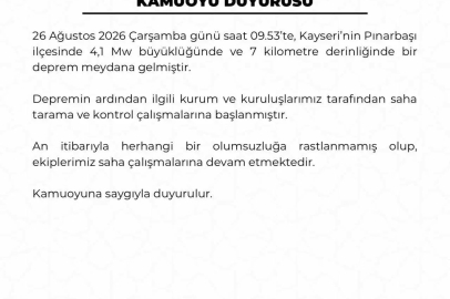 Kayseri Valiliği: "Depremde olumsuzluğa rastlanmadı"

