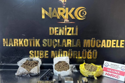 Denizli’de 3 kilo 25 gram skunk ele geçirildi
