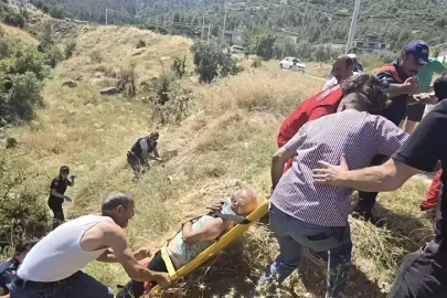 Dere yatağına yuvarlanan yaşlı adam dron ve iz takip köpekleri sayesinde bulundu
