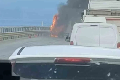 Bursa’da kamyonet alev topuna döndü
