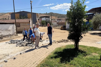 Yenipazar’da parke taşı çalışmaları sürüyor
