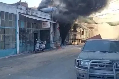Kapalı durumdaki cila boya atölyesinde yangın
