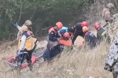 Mağarada yaralanan kadın, askeri helikopterle kurtarıldı
