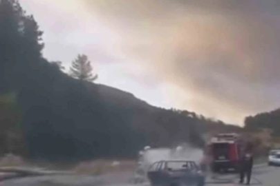 Bursa’da otomobil alevlere teslim oldu
