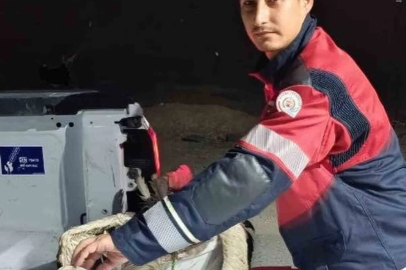 Arsuz’da kayalıklarda yorgun düşen leylek kurtarıldı
