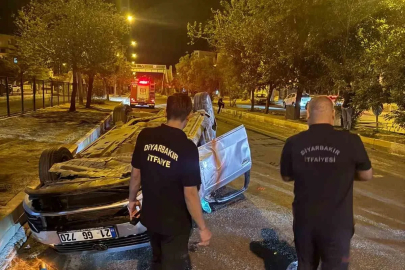 Takla atan otomobilin sürücüsü ağır yaralandı
