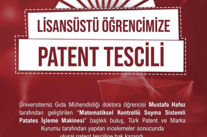 Niğde Ömer Halisdemir Üniversitesi öğrencisinin buluşuna patent tescili
