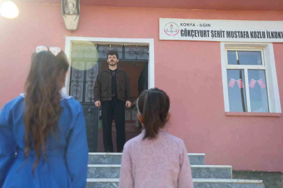 Konya’da bir ilkokulda 2 öğrenci ve 1 öğretmen için ilk ders zili çaldı
