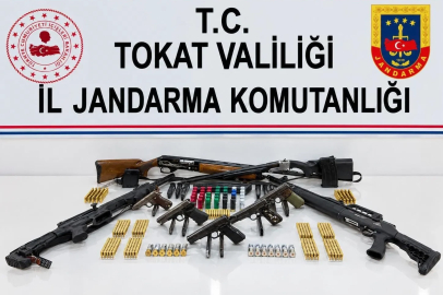 Tokat’ta ruhsatsız silah ve mühimmat ele geçirildi
