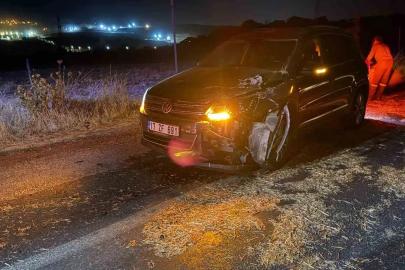 Çan’da otomobil saman yüklü traktöre çarptı: 1 yaralı
