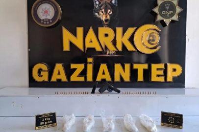 Gaziantep’te 3 kilo metamfetamin ele geçirildi: 1 gözaltı
