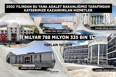 Başkan Okandan: "Kayseri’mize adalet yatırımları güçlenerek devam ediyor"
