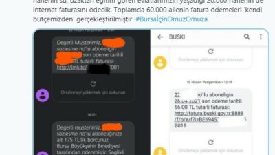 Bursa Büyükşehir’den 60 bin haneye fatura desteği