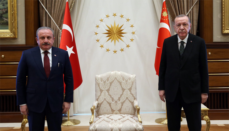 Cumhurbaşkanı Erdoğan, Meclis Başkanını kabul etti