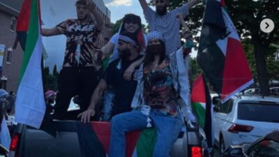 Bella Hadid boynunda puşiyle Filistin eyleminde