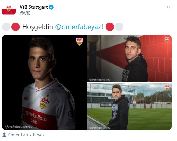 Stuttgart, Ömer Faruk Beyaz’ı açıkladı Stuttgart, Ömer Faruk Beyaz’ı açıkladı