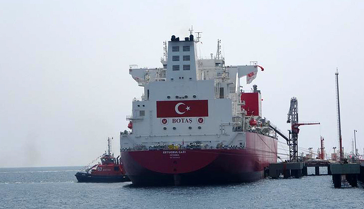 Türkiye’nin ilk doğalgaz depolama gemisi Ertuğrul Gazi hizmete girdi