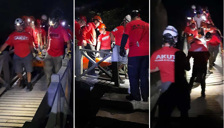Bursa’da kanyonda ayağı kaydı, 4 saat süren operasyonla kurtarıldı