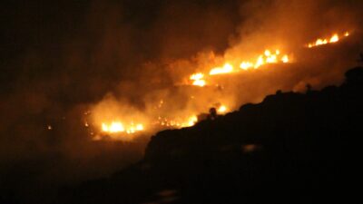 Bodrum’da çıkan yangın evlere ulaşmadan kontrol altına alındı