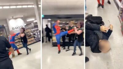 İngiltere’de ‘örümcek adam’ süpermarkettekilere saldırdı