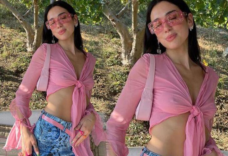 Dua Lipa iddialı tatil elbiseleriyle dikkat çekti