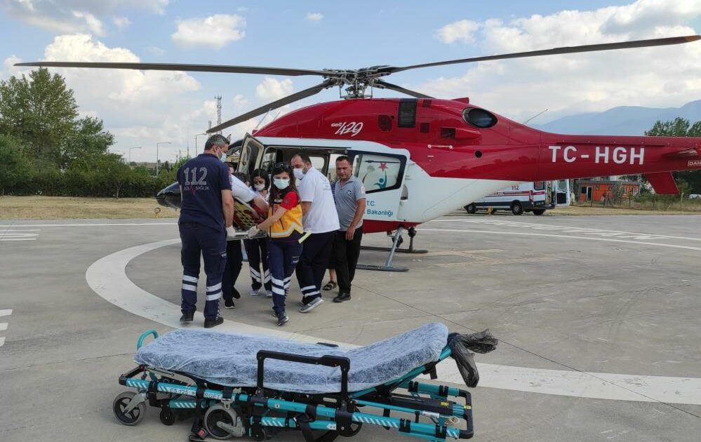 Bursa’da helikopter ambulans 46 yaşındaki hasta için havalandı