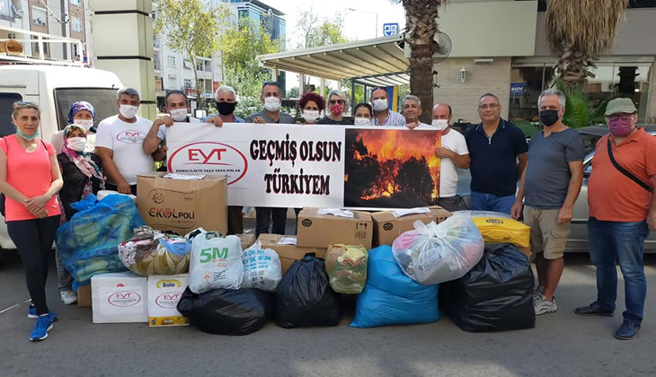 EYT’den yangında zarar gören köylere anlamlı destek