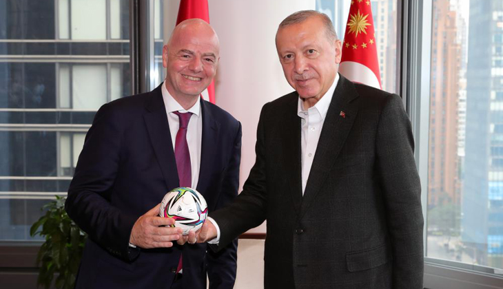 Erdoğan, FIFA Başkanı Infantino’yu kabul etti