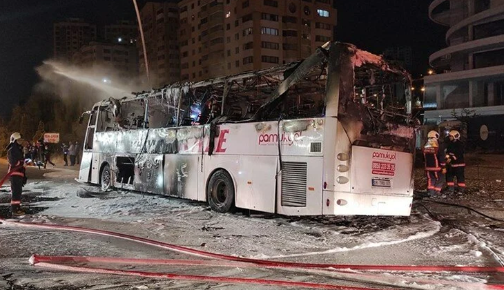 Ankara’da yolcu otobüsü yandı: 1 ölü, 20 yaralı