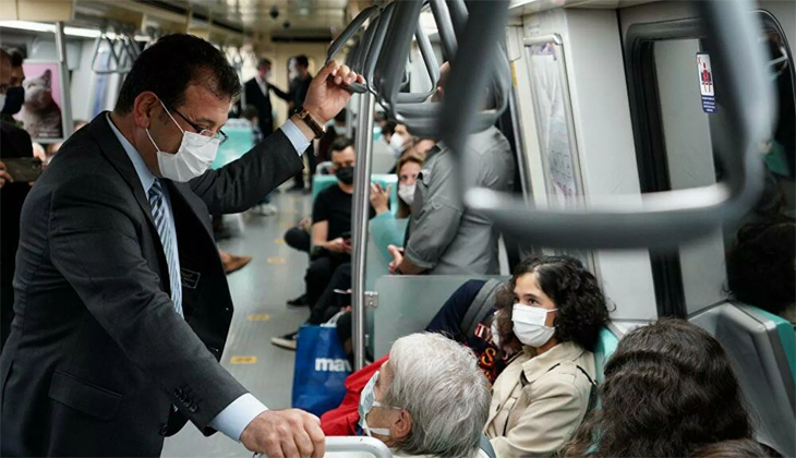 Ekrem İmamoğlu, Taksim’e metroyla gitti