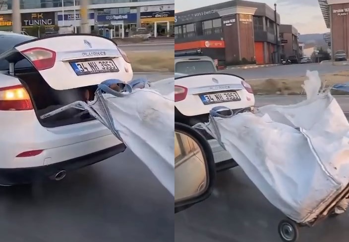 Bursa trafiğinde tehlikeli manzara