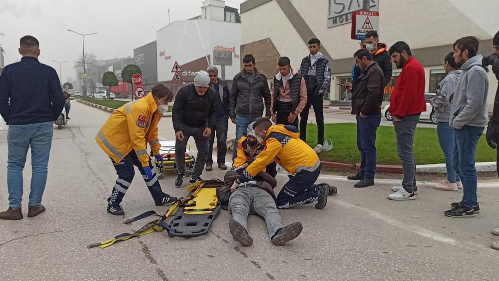 Bursa’da motosiklet kazası… 10 metre sürüklendi!