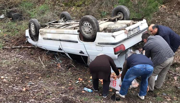 Bursa’da feci kaza! Takla atan araçtan sağ kurtuldular…