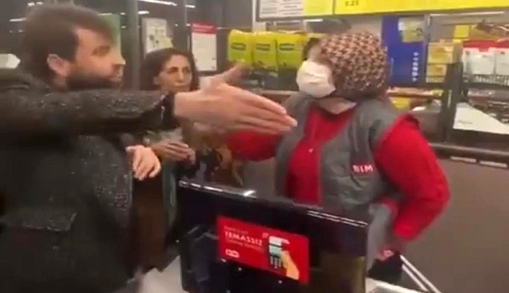 Zincir markette maske kavgası