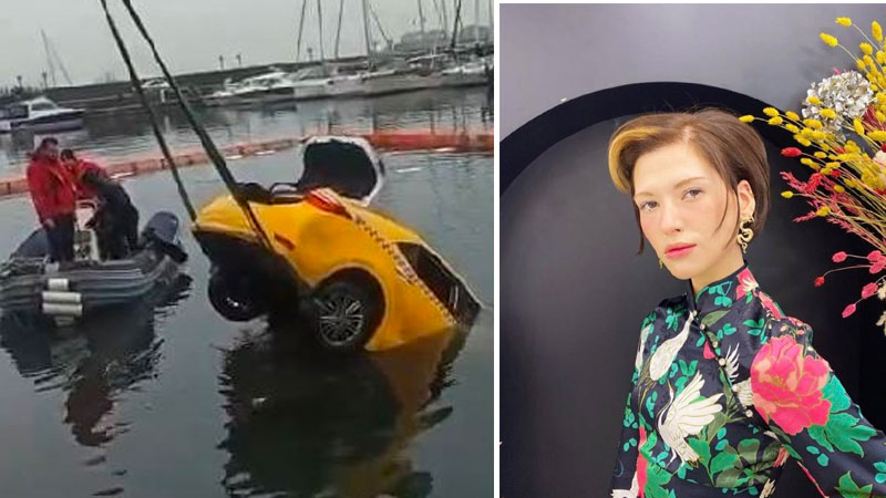 Model Ece Su Uçkan’ın içinde bulunduğu taksi denize düştü