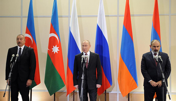 Putin, Paşinyan ve Aliyev ile görüştü