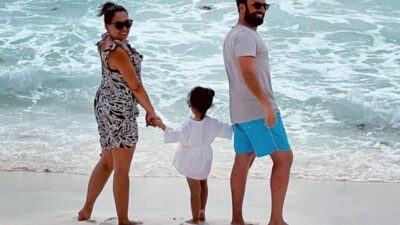 Tarkan eşi Pınar Tevetoğlu ve kızı Liya ile tatilde