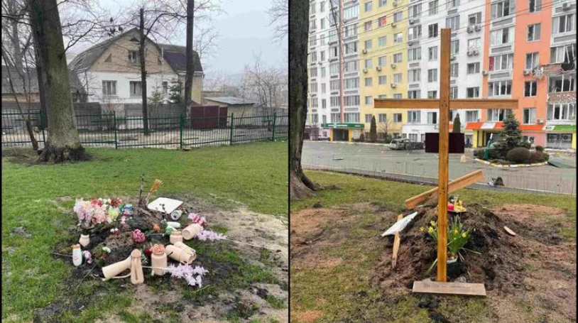 Irpin’de siviller, evlerinin bahçesine gömüldü