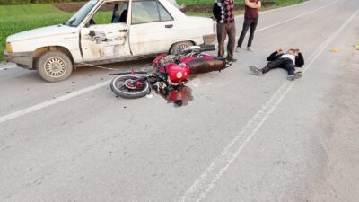 Bursa’da motosikletli genç ölümden döndü